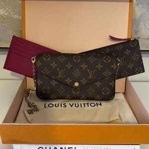 Louis Vuitton Felice Monogram Brown and Burgundy Pouchette
